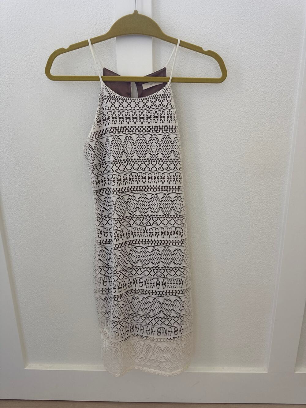 Poetry Dress White Lace overlay midi dress | cream white crochet | size small